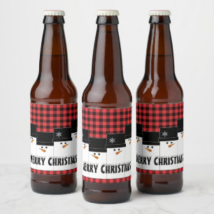 Weihnachtsschneemann Custom Bierflasche Label Bierflaschenetikett