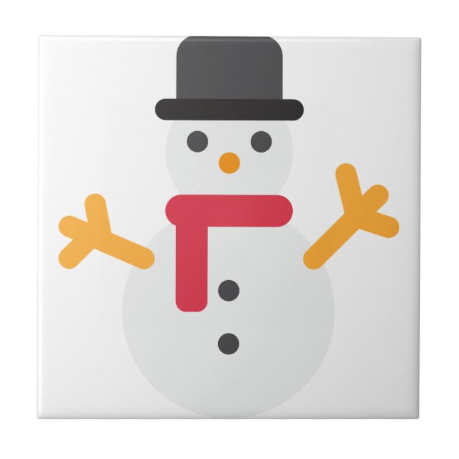 Weihnachtsschneemann Emoji Fliese (Vorderseite)