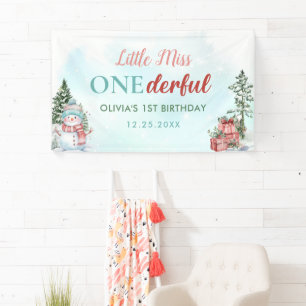 Weihnachtsschneemann Erster Geburtstag Banner