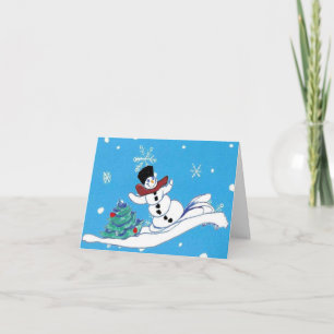 Weihnachtsschneemann Faltkarte Karte