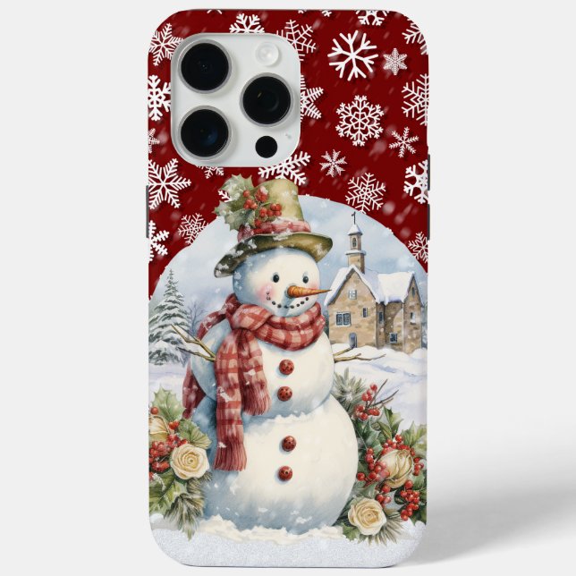 Weihnachtsschneemann Feiertag Case-Mate iPhone Hülle (Rückseite)