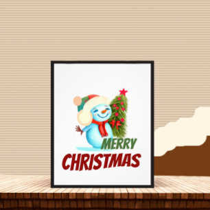 Weihnachtsschneemann Fotodruck