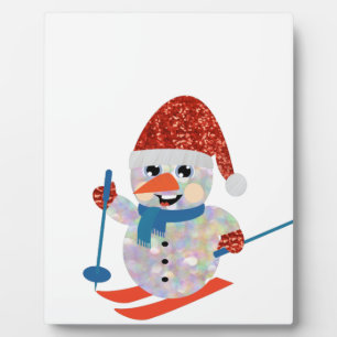 Weihnachtsschneemann Fotoplatte