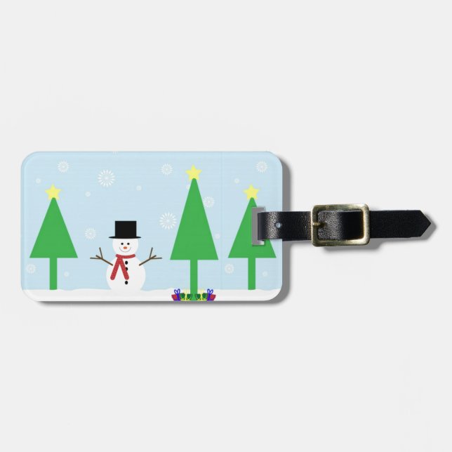 Weihnachtsschneemann Gepäckanhänger (Vorderseite horizontal)