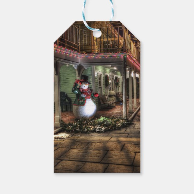 Weihnachtsschneemann Geschenkanhänger (Vorderseite)