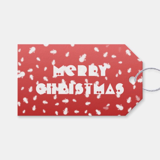 Weihnachtsschneemann Geschenkanhänger (Vorderseite (Horizontal))