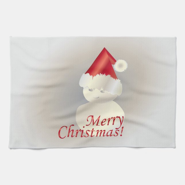 Weihnachtsschneemann Geschirrtuch (Horizontal)