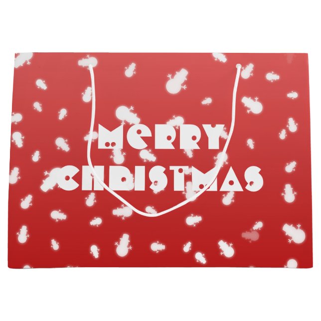 Weihnachtsschneemann Große Geschenktüte (Vorderseite)