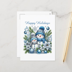 Weihnachtsschneemann Happy Feiertagspostkarte