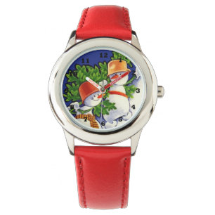 Weihnachtsschneemann Holiday Armbanduhr