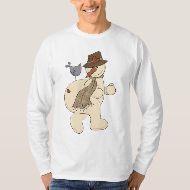 Weihnachtsschneemann Holiday Cartoon T - Shirt (Vorderseite)