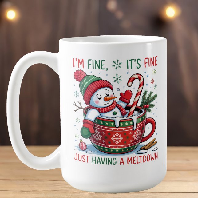 Weihnachtsschneemann Ich finde, dass Meltdown Kaka Kaffeetasse (Funny Christmas snowman mug)