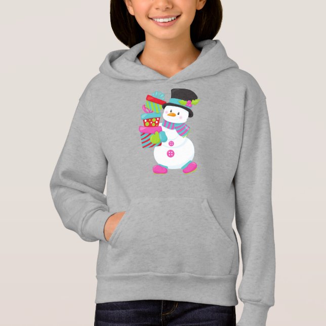 Weihnachtsschneemann, Karottennase, Geschenke, Ges Hoodie (Vorderseite)