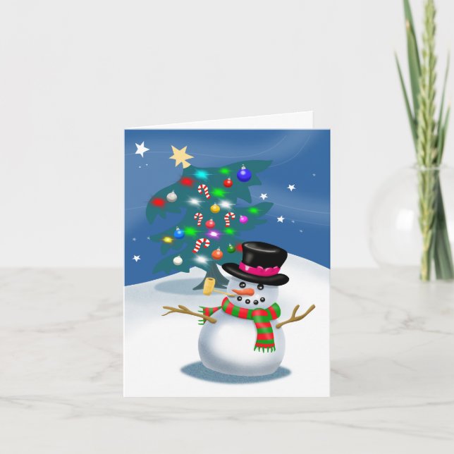Weihnachtsschneemann Karte (Vorderseite)
