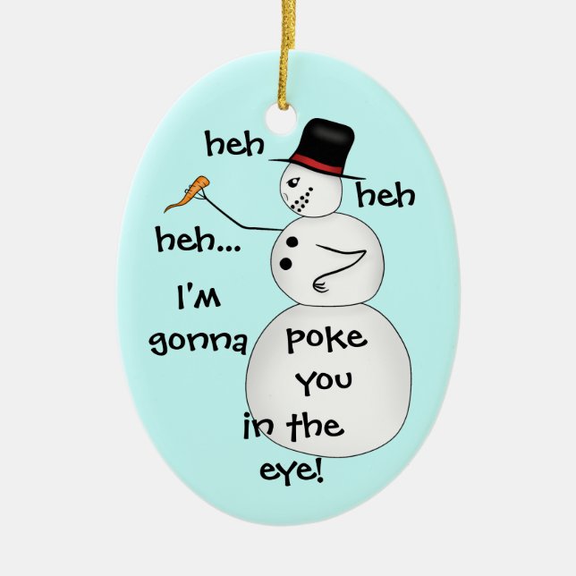 Weihnachtsschneemann Keramik Ornament (Vorne)