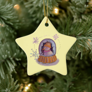 Weihnachtsschneemann Keramik Ornament