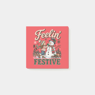 Weihnachtsschneemann Kinder fühlen festlich Post-it Klebezettel