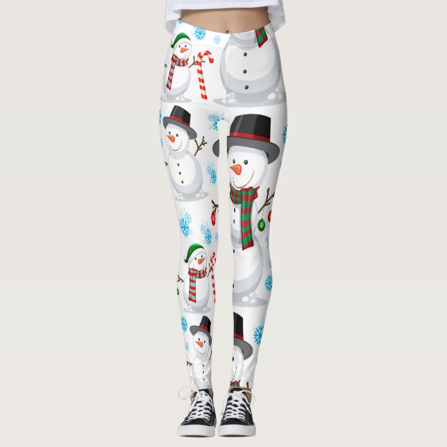WeihnachtsSchneemann Leggings (Vorderseite)