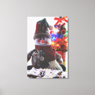WEIHNACHTSSCHNEEMANN LEINWANDDRUCK