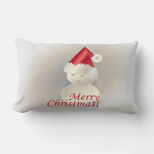 Weihnachtsschneemann Lendenkissen (Vorderseite)