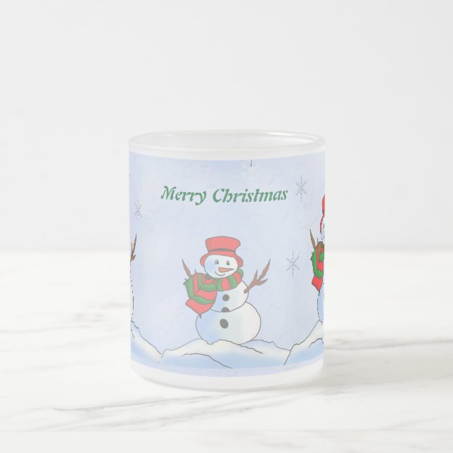 Weihnachtsschneemann Mattglastasse (Mittel)