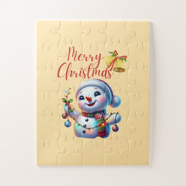 Weihnachtsschneemann mit Bells Festivals Puzzle (Vertikal)