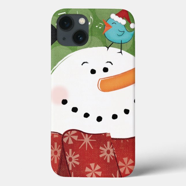 Weihnachtsschneemann mit Bird Case-Mate iPhone Hülle (Rückseite)