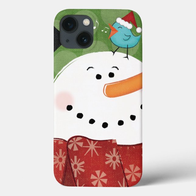 Weihnachtsschneemann mit Bird Case-Mate iPhone Hülle (Rückseite)