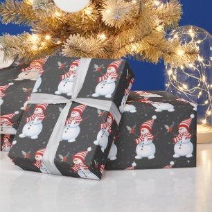 Weihnachtsschneemann mit Bird Geschenkpapier