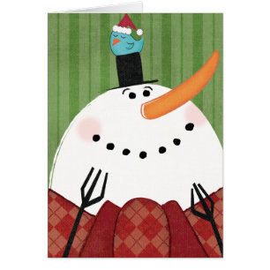 WeihnachtsSchneemann mit Gesang-Vogel