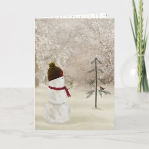 Weihnachtsschneemann mit Gold Star Feiertagskarte