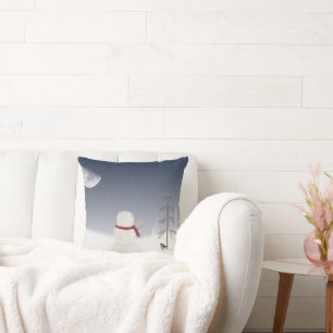 Weihnachtsschneemann mit Goldstar Kissen