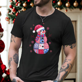 Weihnachtsschneemann mit Schneeflocken T-Shirt