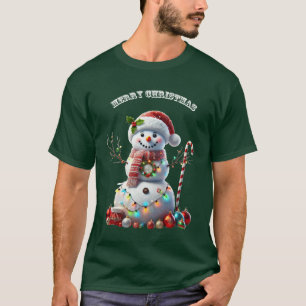 Weihnachtsschneemann mit Weihnachtsdekorationen UR T-Shirt