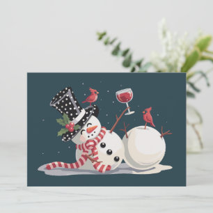 Weihnachtsschneemann mit Weihnachtsgeschenk Weihna Feiertagskarte