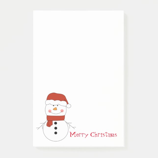 Weihnachtsschneemann Post-it-Notes Post-it Klebezettel (Vorderseite)