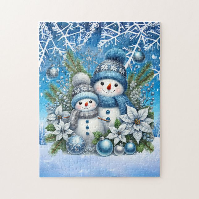 Weihnachtsschneemann Puzzle (Vertikal)