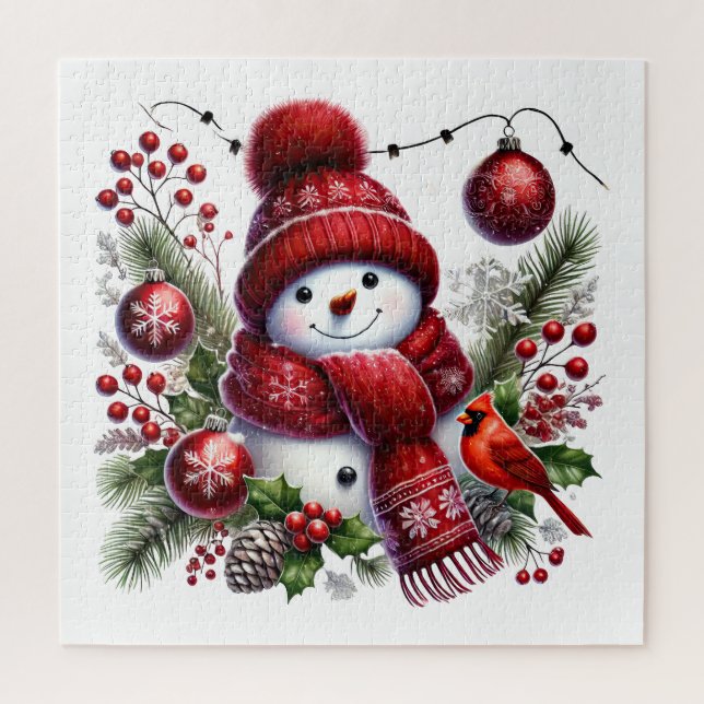 Weihnachtsschneemann Puzzle (Vertikal)