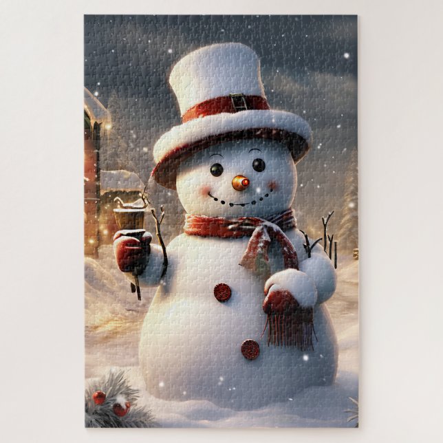Weihnachtsschneemann Puzzle (Vertikal)