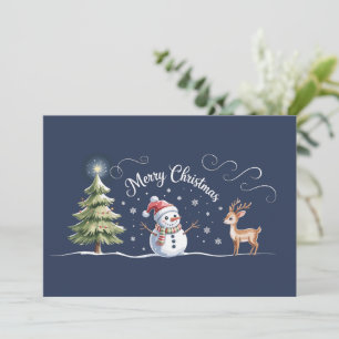 Weihnachtsschneemann Reindeer Xmas TrewWinter Feiertagskarte