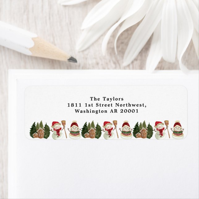 Weihnachtsschneemann-Rücksendeadresse (Insitu)