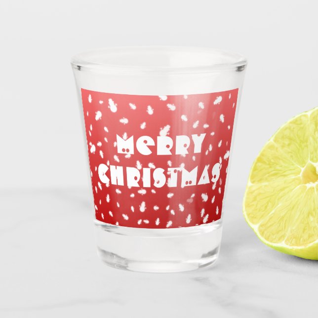 Weihnachtsschneemann Schnapsglas (Vorderseite)
