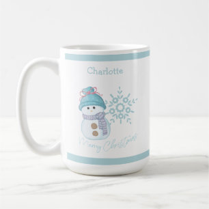 Weihnachtsschneemann Schneeflocke Niedliche Kaffee Kaffeetasse
