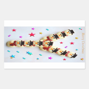 WeihnachtsSchneemann-Schokoladenplätzchen Rechteckiger Aufkleber