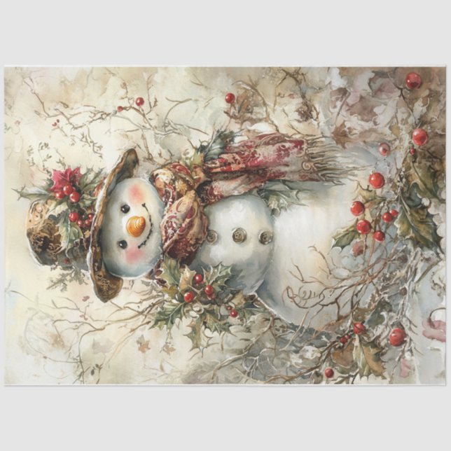 Weihnachtsschneemann Seidenpapier (Vorderseite)