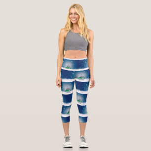 Weihnachtsschneemann SlipperyJoe grüner Schal m Capri Leggings