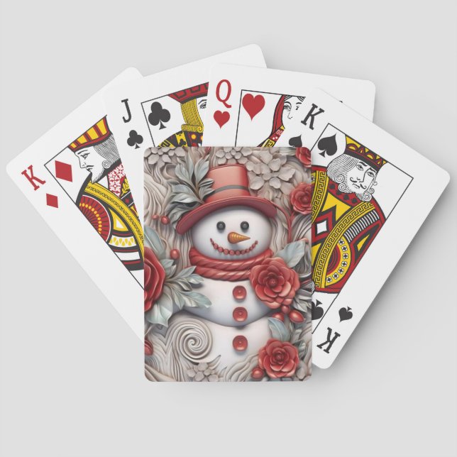 Weihnachtsschneemann Spielkarten (Rückseite)
