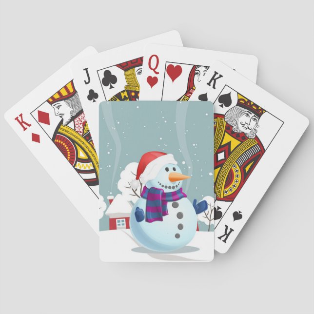 Weihnachtsschneemann Spielkarten (Rückseite)