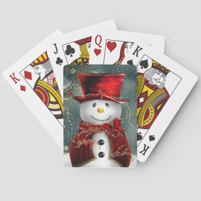 Weihnachtsschneemann Spielkarten (Rückseite)