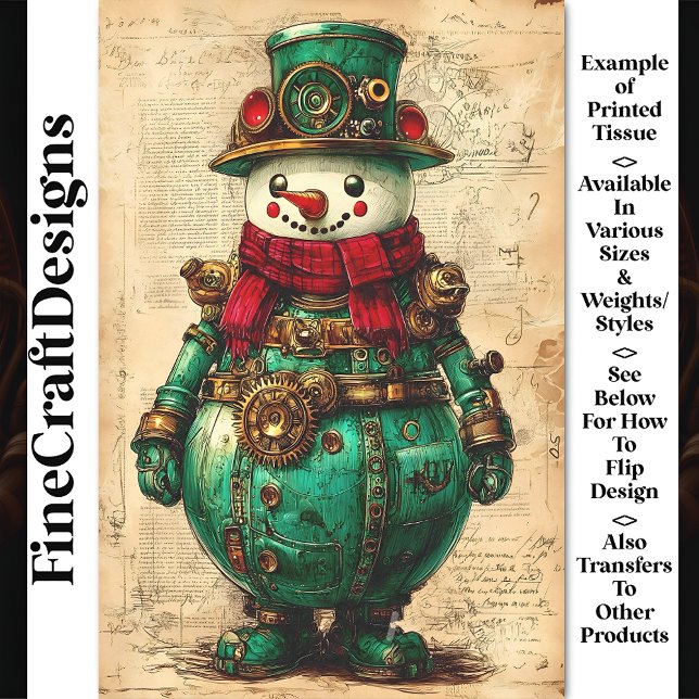 Weihnachtsschneemann Steampunk Vibe BK9 Decoupage Seidenpapier (Von Creator hochgeladen)